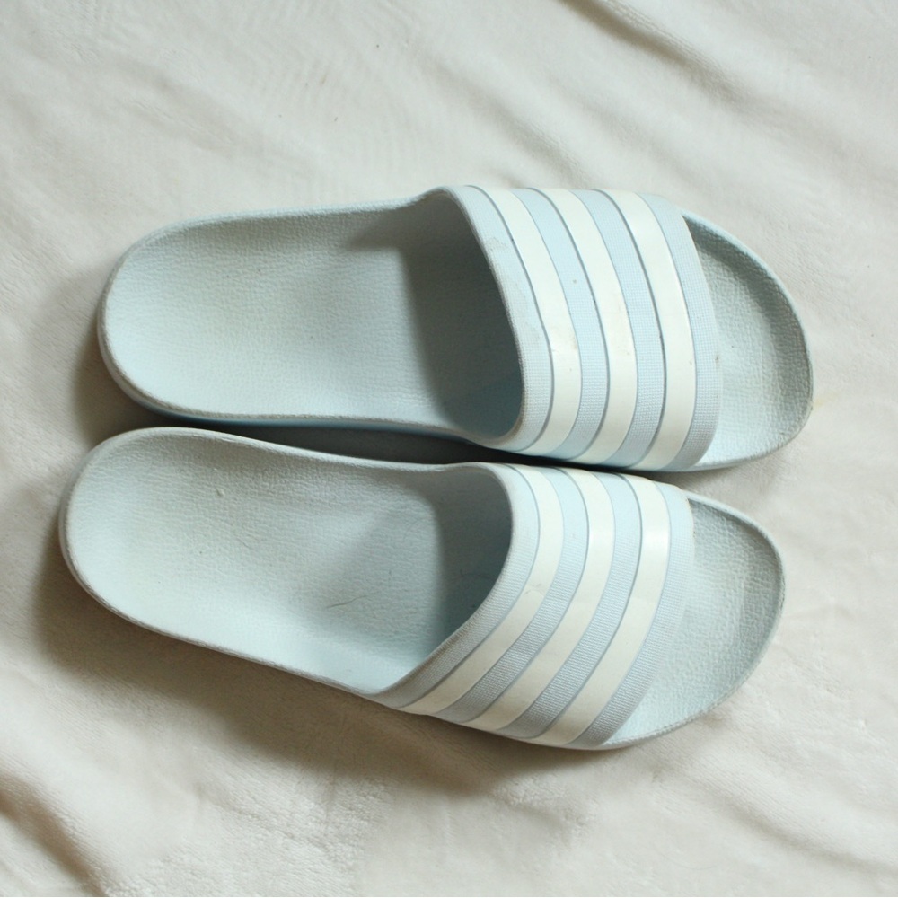 adidas Women's Sky Blue Slide Sandals